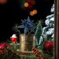 thumbnail image 4 of 28cm High Grade Adhesive Powder Simulation Christmas Flowers in Gold Champagne Burgundy Colors for Tree Decoration, 4 of 6