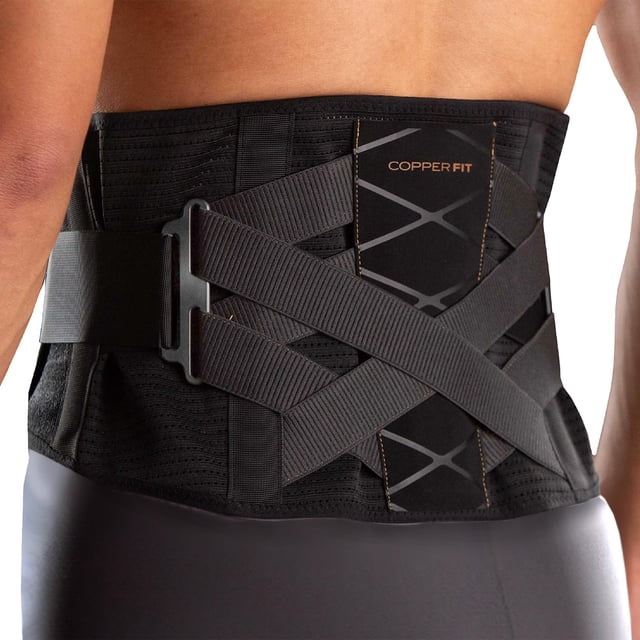 Copper Fit X-Back Brace for Lower Back Pain, Lumbar Support, Herniated Disc, Sciatica, Arthritis â?? Adjustable, Breathable Design - for Men and Women (Small/Medium)