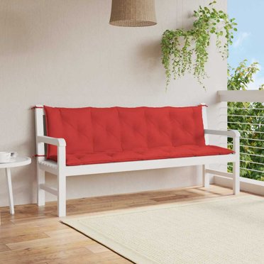 vidaXL Indoor/Outdoor Bench Cushions 2 pcs, Non-slip, Water-Repellent, Red 70.9"x19.7"x2.8"