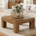 thumbnail image 2 of Table d'Appoint Centrale Tout en Bois Style Ferme, Table Basse Carrée de 39,4 Po pour Salon, 2 of 5