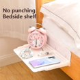 thumbnail image 3 of Storage Shelf Punch Free Foldable Stretchable Plastic No Punching Mounted Bedside Shelf Bedroom Organizer Stand Daily Use, 3 of 8