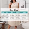 thumbnail image 3 of Ovzne Robes Grande Taille pour Femmes aux Formes Robe de Plage Robe d'Été pour Femmes Aguichant Mode Couleur Unie Bouton Lien Sans Manches Robe à Col Rond Robe de Printemps Liquidation, 3 of 7