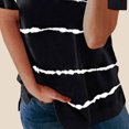thumbnail image 5 of Unatoiry Polyvalent et Confortable Femmes S Chemise Toute Occasion Rayé Imprimé O-Cou Tops Tendance Noir S 1Set, 5 of 5