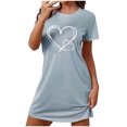 thumbnail image 1 of Cameland Chemises de Nuit à Manches Courtes pour Femmes Grande Taille, Douces et Confortables, Chemise de Sommeil Décontractée à Imprimé, Robe de Nuit pour Femmes, 1 of 4