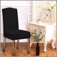 thumbnail image 4 of Oblique Plaid Waterproof Stretch Chair Covers for Dining Room Set of 4, Removable Washable Dining Room Chair Covers, Dining Chair Slipcovers Seat Protector(Black), 4 of 7