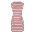 thumbnail image 4 of Summer Mini Dress,Ladies Summer Comfortable Sleeveless Round Neck Striped Mini Slim Dress, 4 of 6