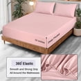 thumbnail image 3 of RUVANTI 100% Organic Cotton Sheets - King Size Sheet Set - 4 Piece Percale Weave Bedding, Crisp, Cooling & Breathable, Soft & Durable, 16" Deep Pocket, Hotel Quality Sábanas - Peach Skin, 3 of 9
