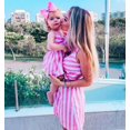 thumbnail image 4 of Robe Assortie Mère et Fille, Robe Maxi à Rayures avec Nœud pour Fête, Vêtements de Famille, 4 of 5