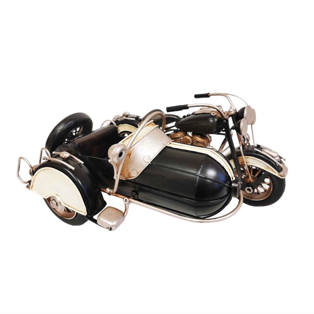 Vintage Black Sidecar Metal Model Figurine