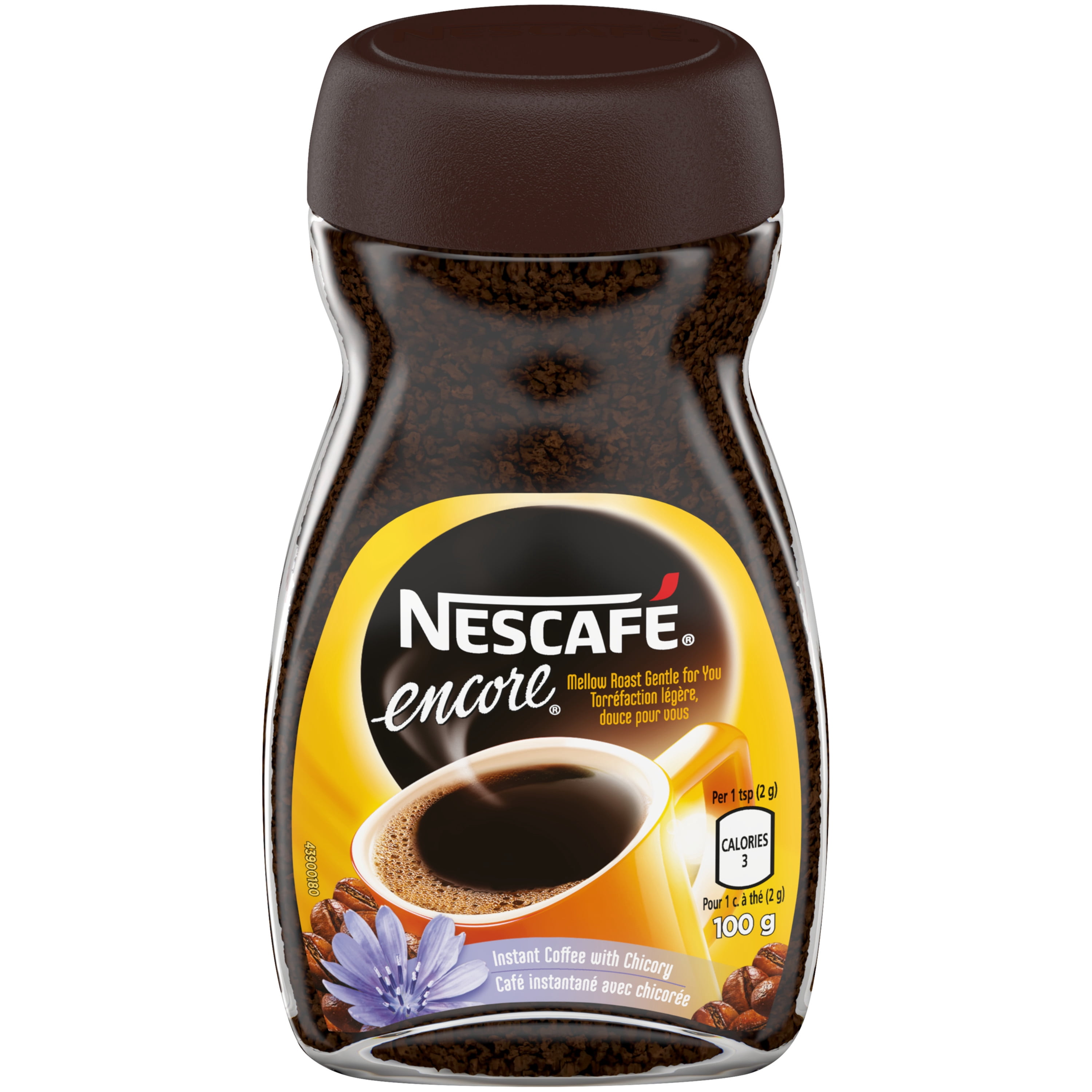 NESCAFE ENCORE Instant Coffee, Mellow Roast, Blend of Coffee & Chicory