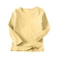 thumbnail image 1 of tarylea Baby Girl Clothes Crew Neck Undershirts Solid Color Long Sleeve Pullover Casual Loose Fall Basic Tops, 1 of 8