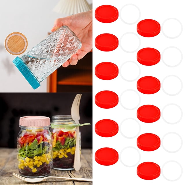 Couvercles de Bouteilles Étanches et Résistants aux Rayures pour Contenants de 86 mm, Couvercles de Rangement Durables pour Pots, pour la Cuisine et l'Extérieur, Lot de 12, 12 Pcs