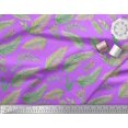 thumbnail image 3 of Soimoi Violet Poly Georgette Tissu Feuilles de Palmier Tissu Imprimé 1 Yard 42 Inch Wide, 3 of 3