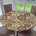 thumbnail image 3 of ziyahi Elastic Edged Waterproof Backed Fitted round Tablecloth round table Table Cover Tableclothes Style F 1.5m, 3 of 9