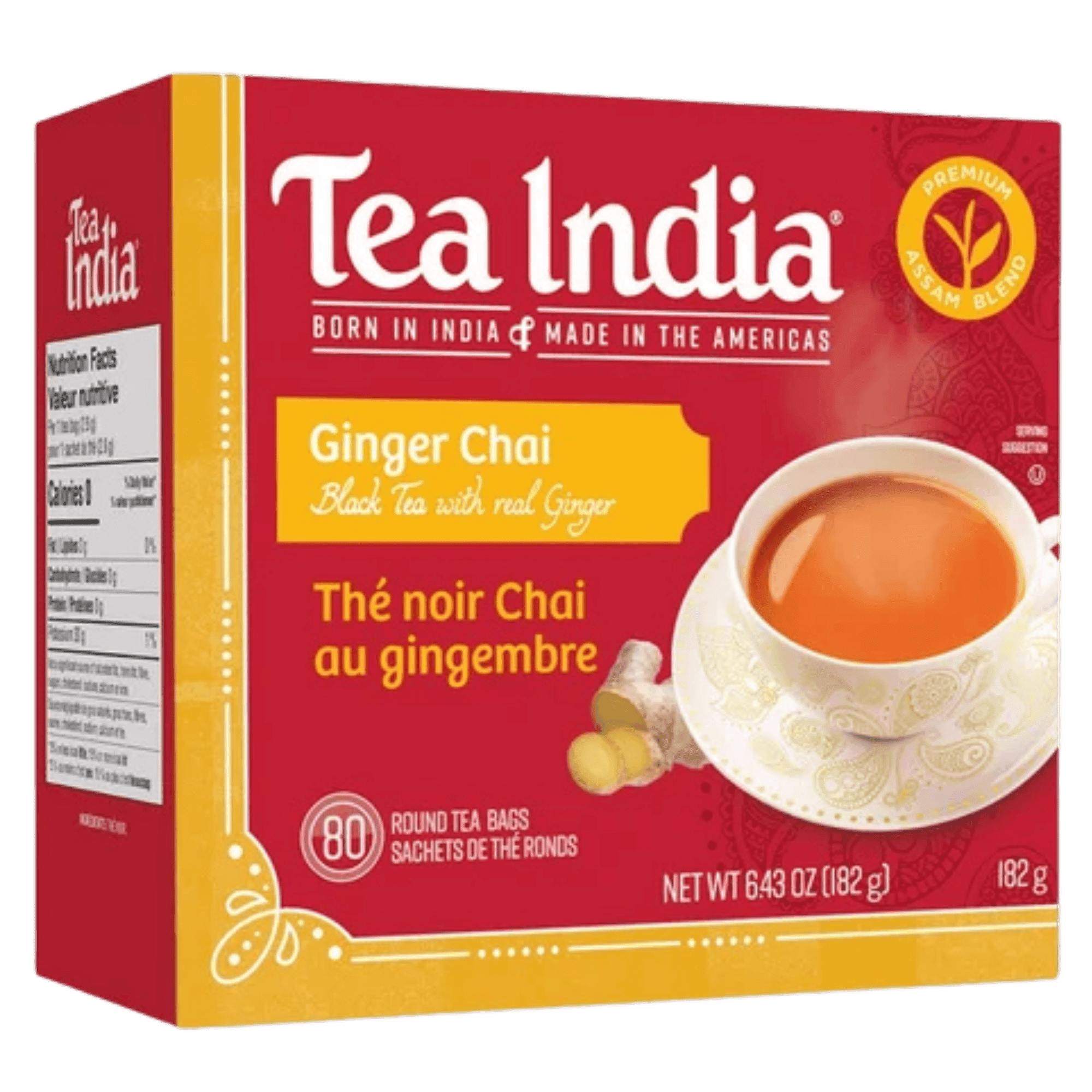 Tea India Ginger Chai, 80 Tea Bags
