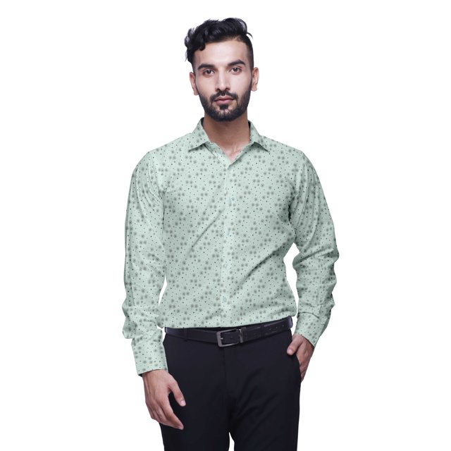 BESTMAN Cotton Shirt With Pockets Spread Collar Button Down Formal Shirt