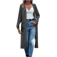 thumbnail image 3 of Sentmoon Work Sweaters for Women Plus Size Long Sleeve Chunky Cardigan Sweaters for Women Solid Color Loose Knitted Fall Clothes with Pocket Winter for Lounge Sweater Dark Gray XL, 3 of 7