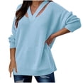 thumbnail image 2 of EGNMCR Cardigans pour Femmes, Chandails pour Femmes Mode Femmes Couleur Unie Manches Longues Chandail Col en V Décontracté Hauts de Chandail Femmes Chandail, 2 of 6