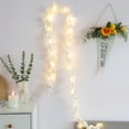 thumbnail image 4 of Battery Powered LED String Lights Hydrangea Rattan Design with 8 Light Modes 200 cm Green Leaves Decor for Indoor Outdoor Use, 4 of 6