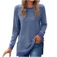 thumbnail image 1 of Pisexur Chandails en Molleton à Manches Longues pour Femmes Col Rond Décontracté T-Shirts Blouses Chandails en Molleton Tuniques avec Poche, 1 of 4