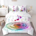 thumbnail image 1 of 3D Musical Notes Comforter Set 7 Piece Bed in a Bag Twin,Colorful Spiral Swirl Circle Bedding Sets Modern Rock Sheet Set with Comforter,Fashion Hip Hop Bed Set, 1 of 6