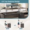 thumbnail image 2 of Bestier Computer Desk with Drawers Power Outlet 60" Office Desk Lift Top Desk, Gray, 2 of 10