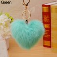 thumbnail image 2 of MesaSe 10cm Cute Faux Fur Ball Pompom Heart Shape Car Phone Keychain Handbag Key Ring, 2 of 8