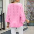 thumbnail image 3 of UPPADA Chandails à Manches 3/4 pour Femmes Mode Tendance Hauts Décontractés Col Rond Chandail Ample Confortable Doux Blouses Grande Taille Coupe Ample T-Shirts Décontractés Vêtements au Coude Hauts pour Femmes Manches 3/4 Économie, 3 of 8