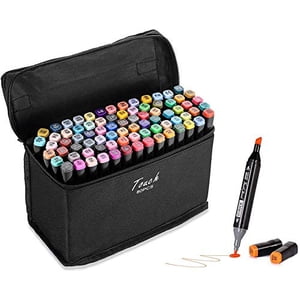 80 Colors Alcohol Markers Dual Tips Permanent Art Markers Pen for Kids & Adult, Alcohol-Based Highlighter Pen Sketch Markers for Painting, Coloring, Sketching and Drawing