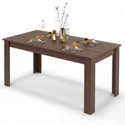 Costway 63" Dining Table Rectangular Modern Kitchen Table For 6 People Home Furniture Walnut