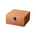thumbnail image 2 of Material Storage Box Brown Wooden Storage Box with Flipping Cover and Latch for Home Office Organization,M(1PCS) JASKFLY, 2 of 8