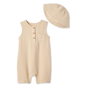 Ensemble 2 pièces en gaze chiffonnée George pour bébés garçons