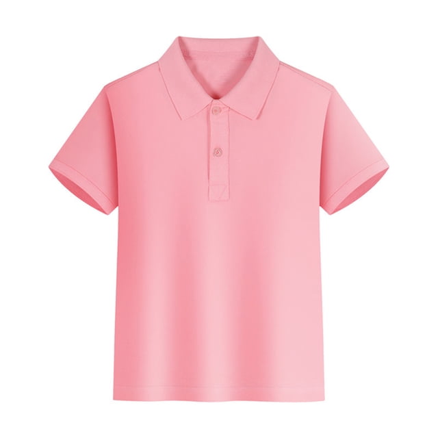 Sunnyoo Teen Boys Shirt Solid Short Sleeve Button-Up Polo Shirts