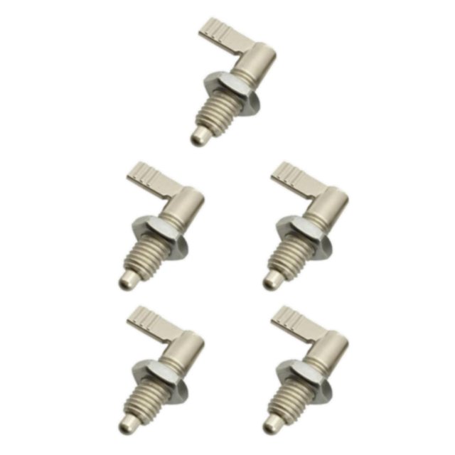 maskred Durable Stainless Steel L Type Indexing Plungers Fine Thread Locking Bolts Silver M10-6 5Set