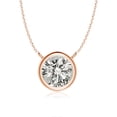 thumbnail image 1 of Angara Collier en Diamant Naturel - Collier Solitaire en Diamant Rond Serti Clos en Or Rose 14 K pour Femmes, 1 of 10