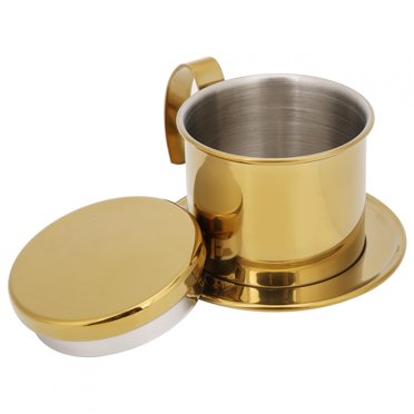 Filtre à Café Vietnamien Cafetière Filtre à Café de Qualité Alimentaire, Cafetière Goutte à Goutte, pour Cuisine Maison Or Brillant