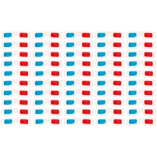 100 Pcs Lunettes en Carton 3D Universelles Anaglyphes pour Vidéo de Film