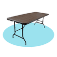 thumbnail image 1 of Plastic Folding Table, 6ft x 2.5 ft Great for Outdoors & Indoor (BROWN), 1 of 4