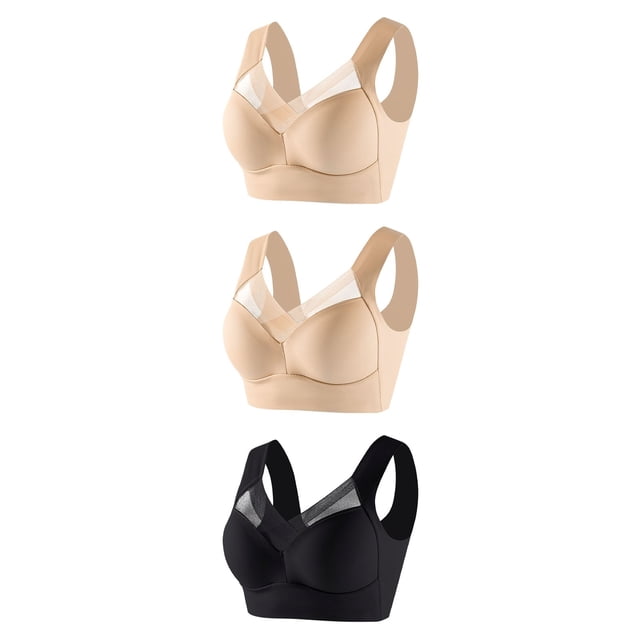 Timegard Womens Plus Size Bras No Underwire Full Coverage Mesh Breathable Comfort Everyday Bralette