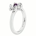 thumbnail image 3 of Bague Fleur Améthyste Polie en Argent Sterling Stackable Expressions Taille 10, 3 of 3