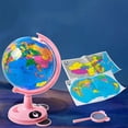 thumbnail image 4 of Dvkptbk Rotating World Globe with Stand for Learning, Educational Rotating World Map Globe, Mini Earth Children Globe for Classroom Geography Education, 4 of 6