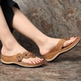 thumbnail image 3 of LSLJS Stretch Orthotic Slide Sandals Cross Sandals Woven Beach Wedge Slippers Shoes, Women's Slippers, 3 of 7