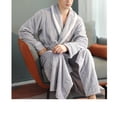 thumbnail image 4 of Penkiiy Fleece Robe Bathrobe And Winter Thickening And Lengthening Flannel Warmth Beibei Velvet Couple Pajamas Bathrobe XL Silver Gray, 4 of 8