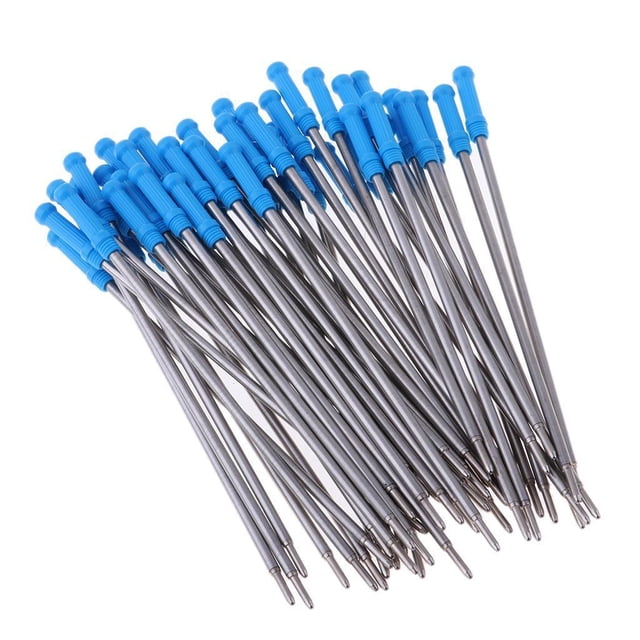 TISHITA 50x Recharge de Stylo à Bille Roulante à Pointe 0,5 mm Stylo Gel Stylo de Signalisation Pièces Remplaçables Bleu