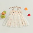 thumbnail image 2 of Robe d'Halloween pour Bébé Fille Imprimé Citrouille Sans Manches en Tulle Robe Trapèze, 2 of 7