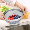 thumbnail image 1 of LSLJS Thickened Stainless Steel Vegetable Washing Basin- Household Kitchen Drainage Basket- Rice Washing Basket-fruit Basin-rice Washing Sieve-circular Mesh Sieve, Drainage Basket, 1 of 9