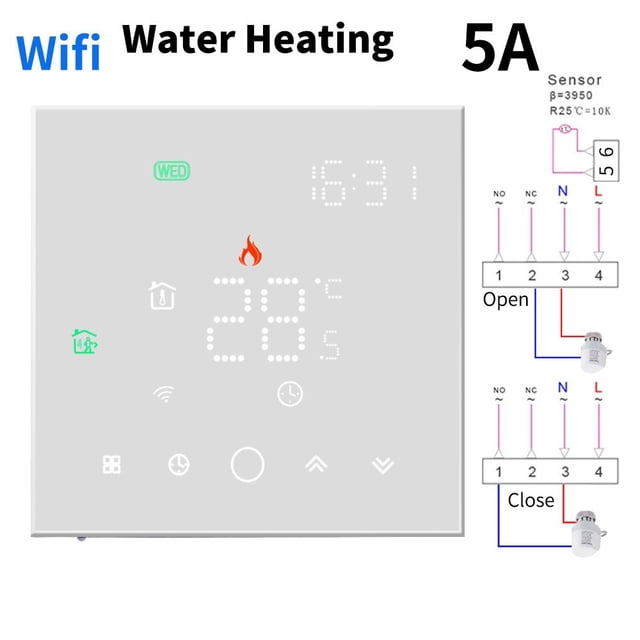 APP WiFi Smart Thermostat, Electric Floor Heating/ Water/Gas Boiler Temperature Remote Controller Temperature Controller ,Easy to Install