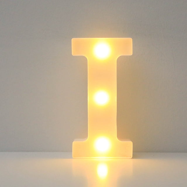 EGNMCR Room Decor Home Decor Alphabet LED Letter Lights Light Up White Plastic Letters Standing Hanging A-M & Letter Light