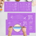 thumbnail image 3 of Tapis de Cuisson Extra Grand avec Mesures, Tapis de Cuisson Antiadhésif en EVA pour Rouler la Pâte, Tapis de Comptoir de Cuisine en EVA (Fond Violet Lettres Blanches). Organiseur de Moules à Pâtisserie Coulissant en Silicone, 3 of 3