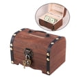 thumbnail image 3 of Wooden Treasure Chest Retro Money Storage Box Organizer, 3 of 8
